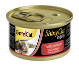 GimCat kattenvoer ShinyCat in jelly tonijn met zalm 70 gr