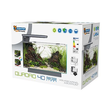 SuperFish Aquarium Quadro 40 Multi Colour Zwart