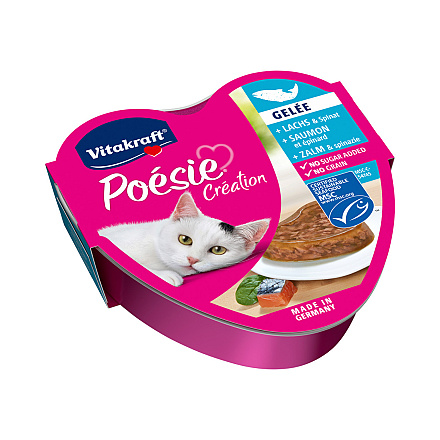 Vitakraft kattenvoer Poésie Gelée zalm en spinazie 85 gr