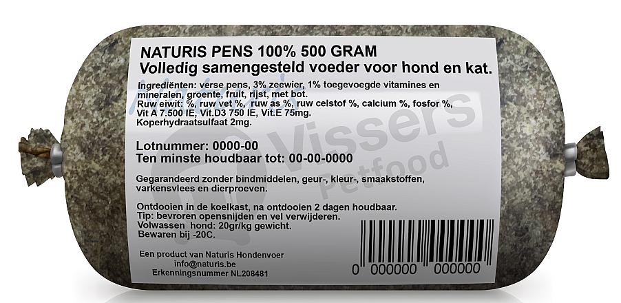 Naturis Vers Vlees voeding Pens 100% <br>500 gr